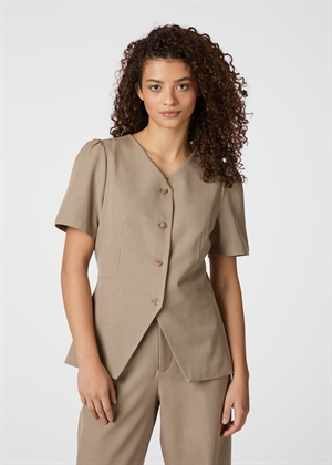 Jules structure bluse Dark Taupe Neo Noir
